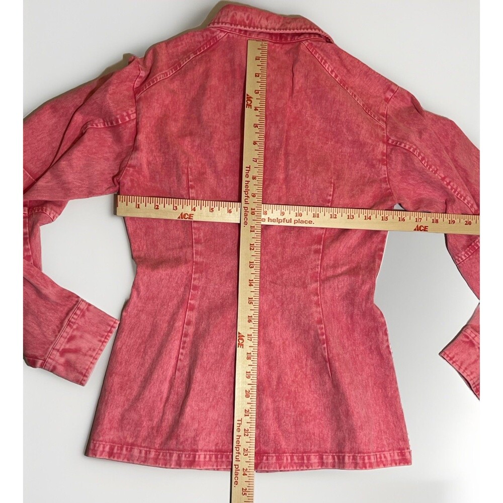 NEW URBAN REVIVO Cotton Pink Collared Button Long Sleeve Blouse Size 2 or XS - Picture 5 of 8